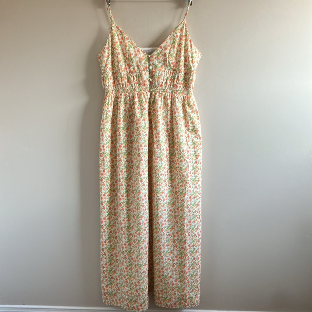 Wayf Floral midi dress strappy empire waist size Large New feminine - Picture 2 of 7